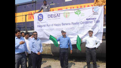 Debut run: Fruit train chugs off with bananas from Andhra Pradesh
