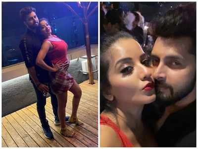 Photos: Monalisa parties hard with co-star and husband Vikrant Singh Rajput