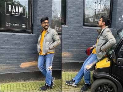 Photo: RRR actor Ram Charan poses opposite RAAM in Amsterdam