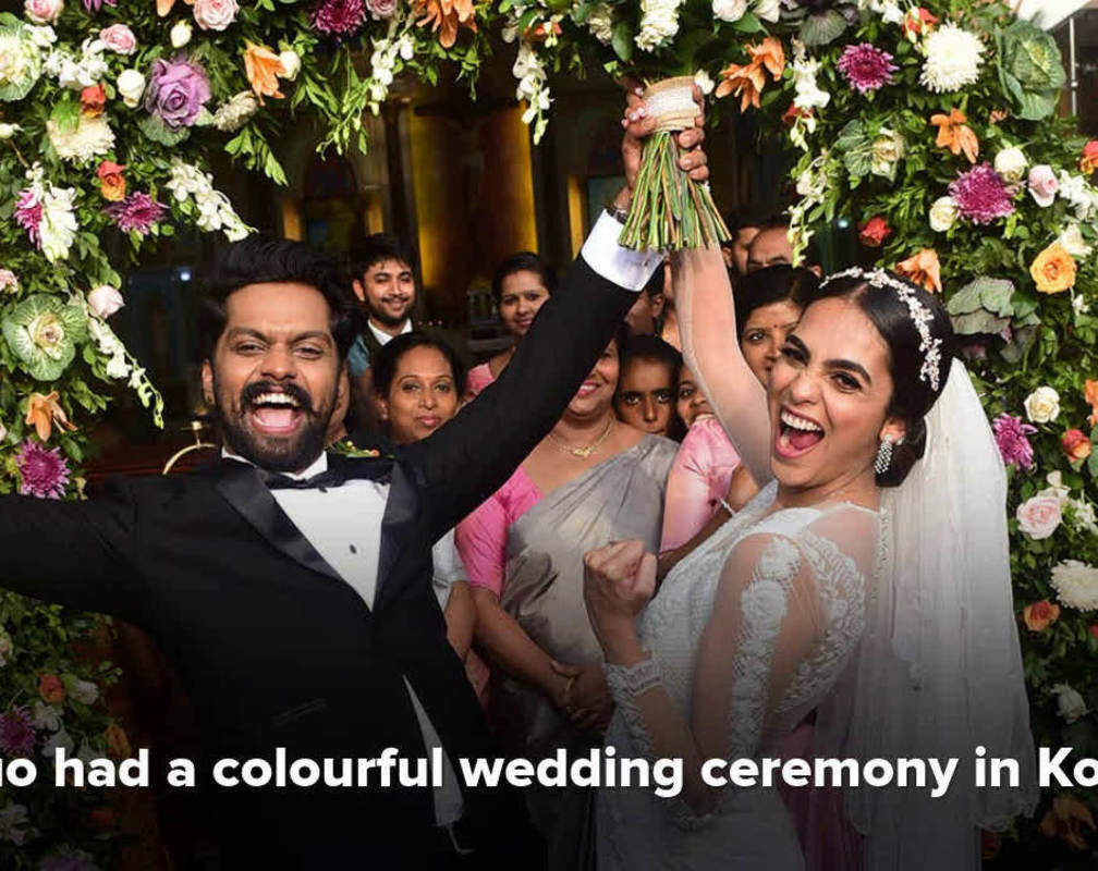 
Balu Varghese, Aileena get hitched in a colourful church wedding
