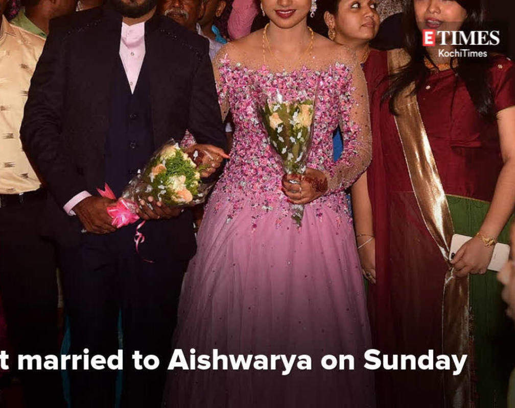 
Celebs galore at Vishnu-Aishwarya wedding reception
