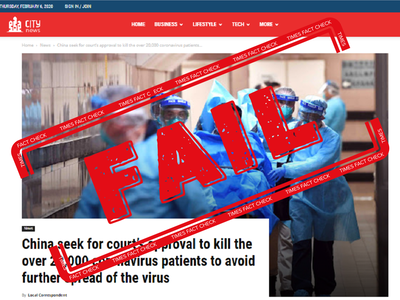 China seeking court approval to kill 20,000 coronavirus patients?