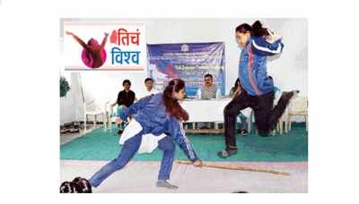 Self-defence training session for students