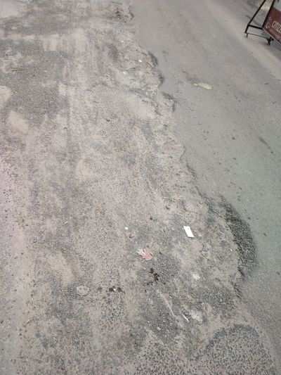 Long damaged road in Whitefields, Kondapur