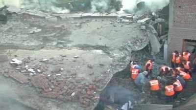 Saw mill gutted in Jammu, 3 firemen trapped as building collapses
