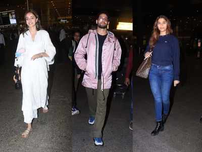 Photos: Siddhant Chaturvedi, Ananya Panday, Saiee Manjrekar and other celebs arrive in Mumbai after attending 65th Amazon Filmfare Awards in awesome Assam