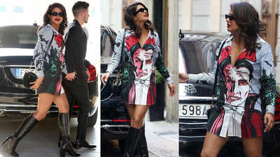 Priyanka Chopra slays Dracula print shirt dress as she strolls hand in hand with hubby Nick Jonas in Milan