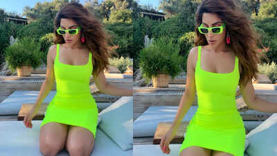 Shama Sikander nails this short neon dress, says ‘Clever as the Devil and twice as pretty’