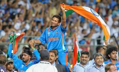 Sachin on teammates’ shoulders greatest sporting moment of last 20 years