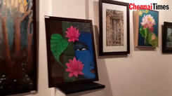 Chithrakala academy displayed their work at the 43rd annual art exhibition
