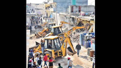 Mohali: Drive begins, 12 structures torn down in airport vicinity