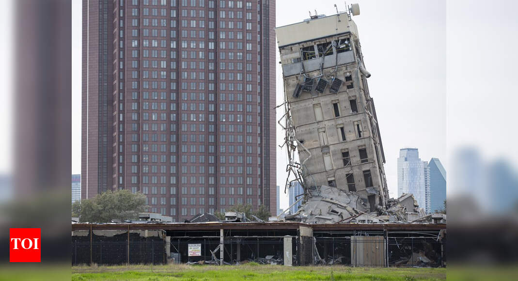 'An implosion masterpiece': 'Leaning Tower of Dallas' - Times of India