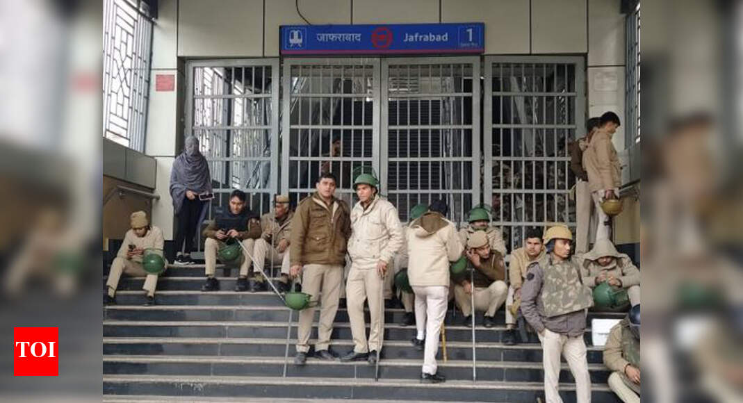 CAA protests in Delhi: Entry and exit gates of Jaffrabad metro station ...