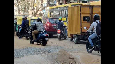 Bengaluru: Koramangala 80 Feet Road kicks up dust; bikers struggle, businesses hit