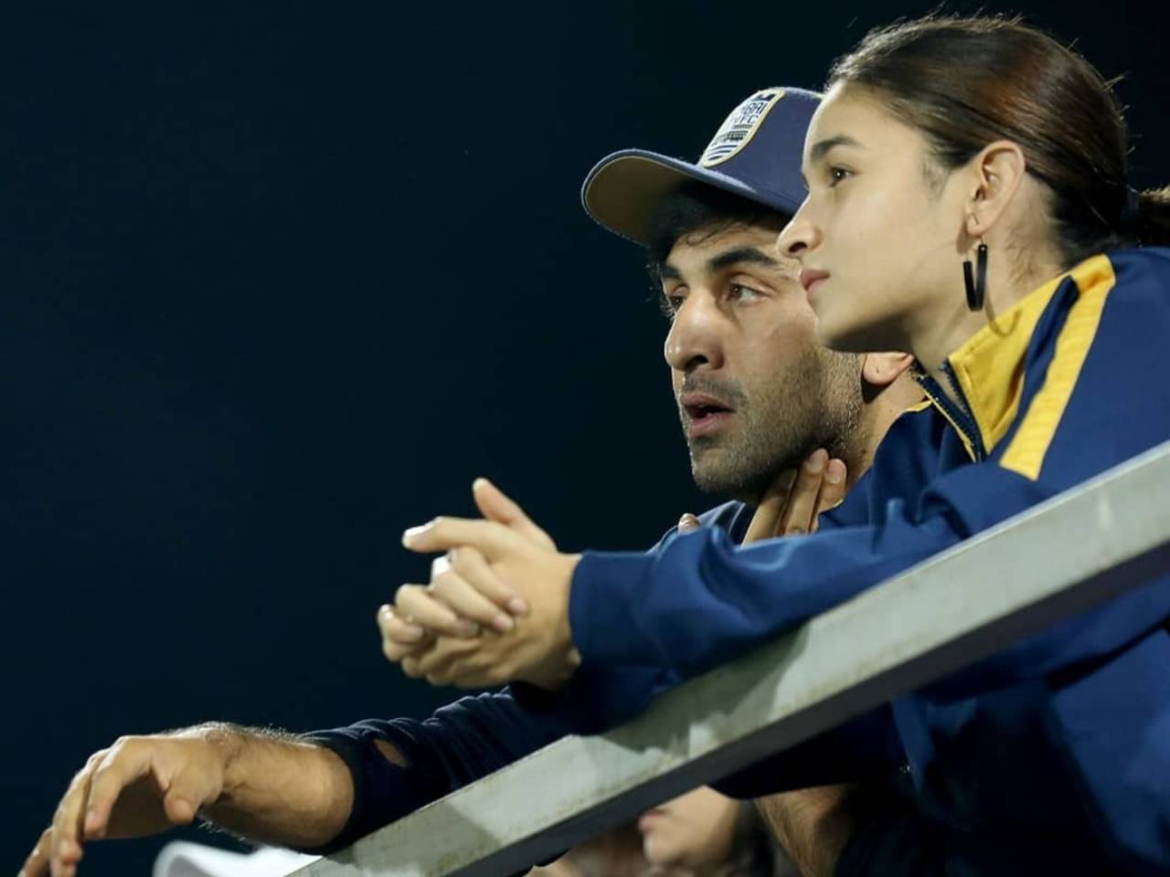 Amid ED summons, Ranbir Kapoor watches football match with Alia Bhatt,  couple sports matching '8' jersey. Watch
