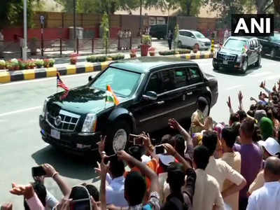 Trump Visit Ahmedabad: Large Crowds Cheer Donald Trump-narendra Modi 