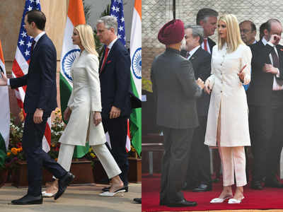 Ivanka Trump wears a classic sherwani by Anita Dongre on day 2 of her visit