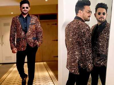 Swwapnil Joshi ditches the boring suit for a shimmery sequin look