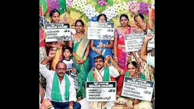 Wedding pandal is latest venue for Amaravati protests