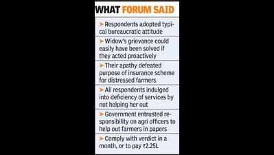 Forum flays co for ‘typical bureaucratic attitude’, asks it to pay Rs 2L to widow