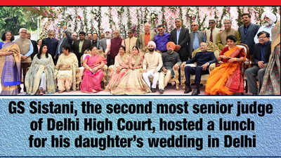GS Sistani, the second most senior judge of Delhi High Court, hosts a lunch for his daughter’s wedding in Delhi
