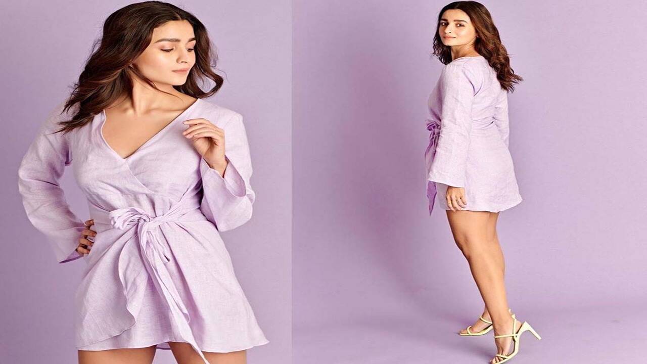 open lace back dress Rent Asos Edition Sequin Wrap Midi Dress In Purple main image 1