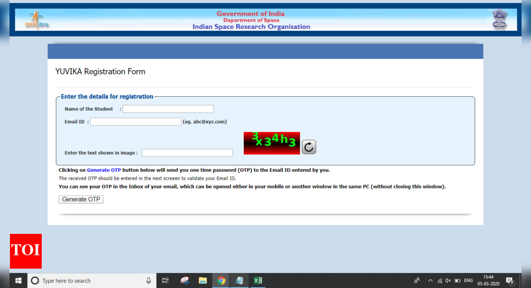 Isro Yuvika Last Date: ISRO YUVIKA 2020 registration ends today - Times ...