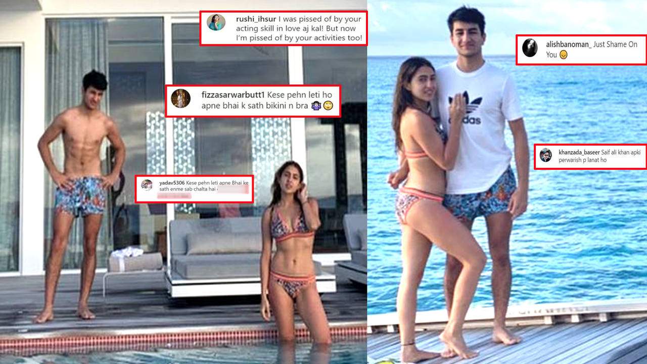 Sara Ali Khan gets trolled for sharing bikini pictures with brother Ibrahim  Ali Khan