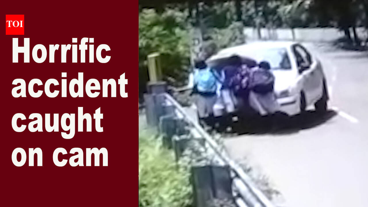 On cam: Over speeding car rams into school students, thrown away in a ...