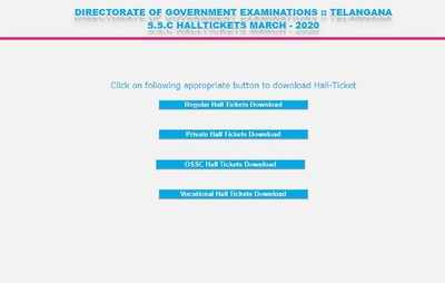 Telangana SSC hall tickets 2020 released, download here