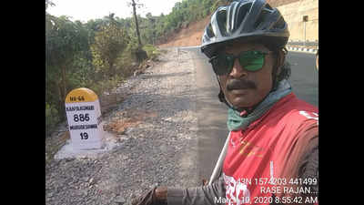 Coronavirus scare: Cyclist cuts short expedition in Mangaluru, gives Kerala a miss