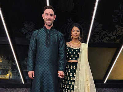 Glenn Maxwell goes all Indian in engagement to Vini Raman