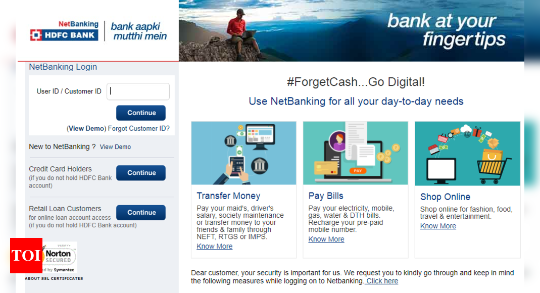 td bank online banking service interruption