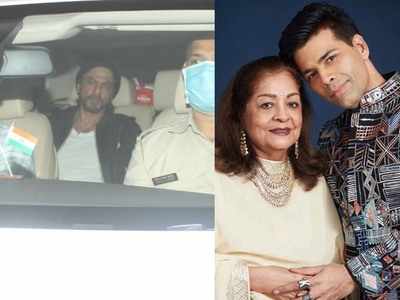 Photos: Shah Rukh Khan and Gauri Khan get snapped as they arrive at Karan Johar's residence to celebrate Hiroo Johar's birthday