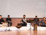 Adnan Salem performs at a music event
