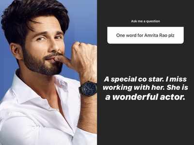 Shahid Kapoor Reveals That He Misses Working With This Co Star Hindi Movie News Times Of India