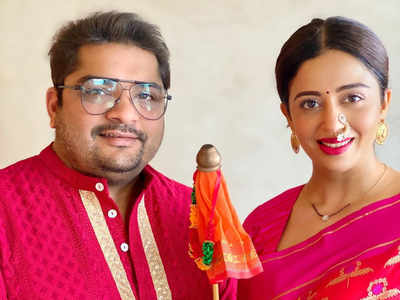 Nehha Pendse celebrates her first Gudi Padwa with husband Shardul Byas; twin in pink traditional attire
