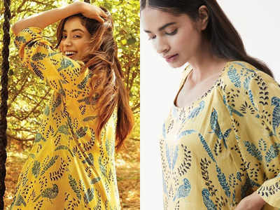 Janhvi Kapoor's yellow ajrakh jacket will rule summer 2020 - Times of India