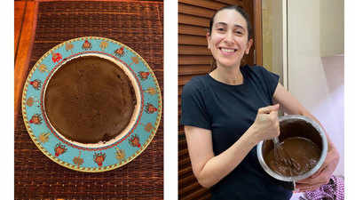 Karisma Kapoor bakes a delicious chocolate cake for her family and staff, posts pictures