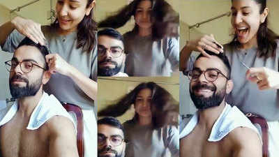 Coronavirus fear: Anushka Sharma turns hubby Virat Kohli's hairstylist, gives hubby a haircut during self-quarantine