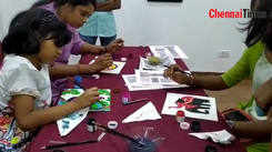 People took part in a Madhubani painting session