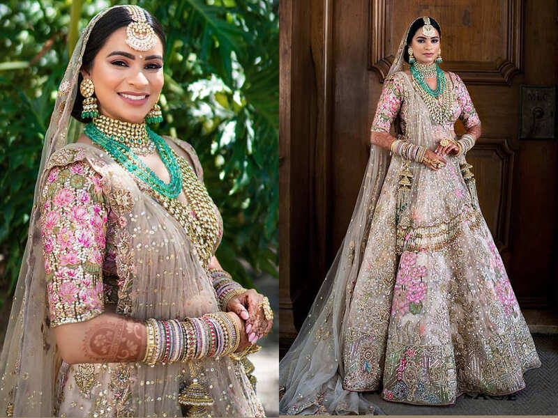 This bride&#39;s breathtaking lehenga is proof pale gold is the wedding colour  of 2020 - Times of India