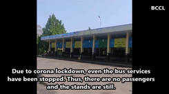 Corona Lockdown: City bus stops deserted