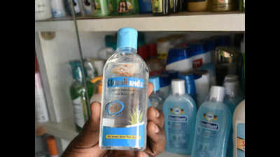 200ml bottle of sanitizer priced at Rs 100 in Lucknow