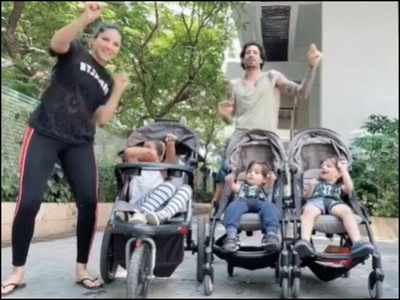 Sunny Leone and husband Daniel Weber dance for their kids during a fake outing, says ‘trying to keep spirits high’