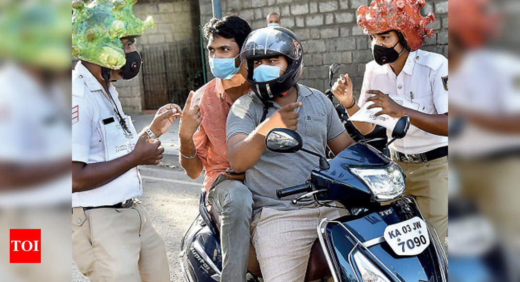 Bengaluru: ‘Corona helmets’ to drive home message | Bengaluru News ...