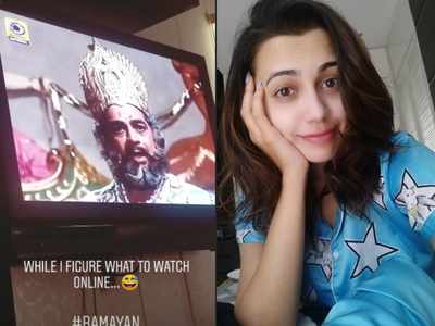 Esha Kansara resorts to watching the good old Ramayana on television while deciding what to stream on the internet
