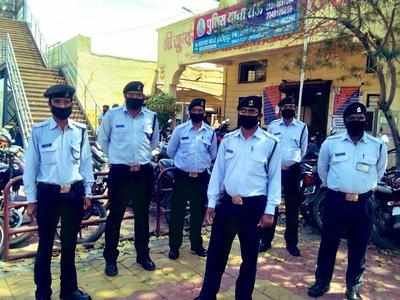 Security officers from IIM-I help out at local police stations
