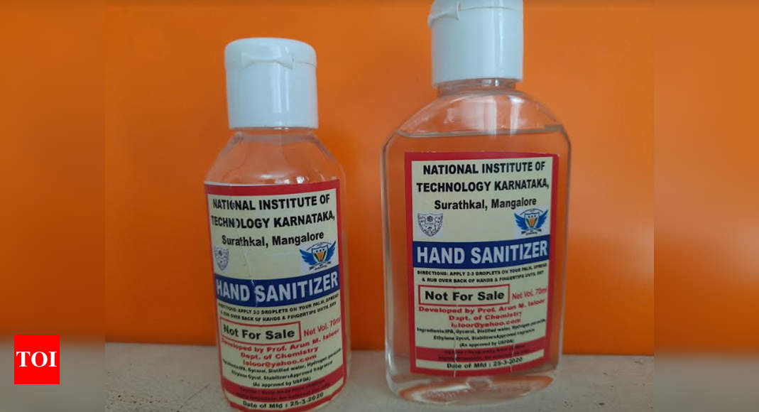 Covid 19 Nitk Develops Hand Sanitizer Distributes For Free