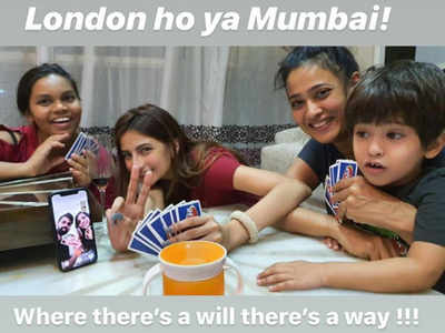 Lockdown effect: Shweta Tiwari plays UNO on video call with family in London; kids Palak and Reyansh join in too